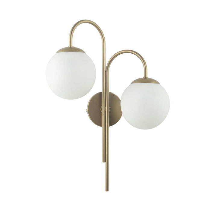 Aplique de Pared Doble Oro y Cristal Blanco | Serie CINTIA