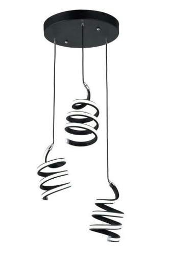 Lámpara colgante LED Hermes negra de 3 luces